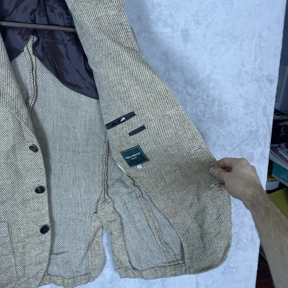 Spier & Mackay Blazer Jacket Men 38 Sport Coat Unlined Lanificio Wool Sartorial